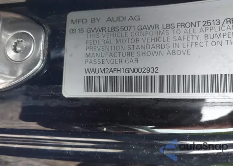 2016 Audi A5 2.0T Premium from USA, damaged, VIN WAUM2AFH1GN002932